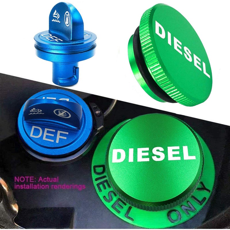 DOCA Aluminum Fuel Cap,Diesel Fuel Cap with strong magnet and Non-magnetic Blue DEF Cap-for 2013-2018 Dodge Ramï¼Œ Diesel Trucks 1500 2500 3500 - Image 2